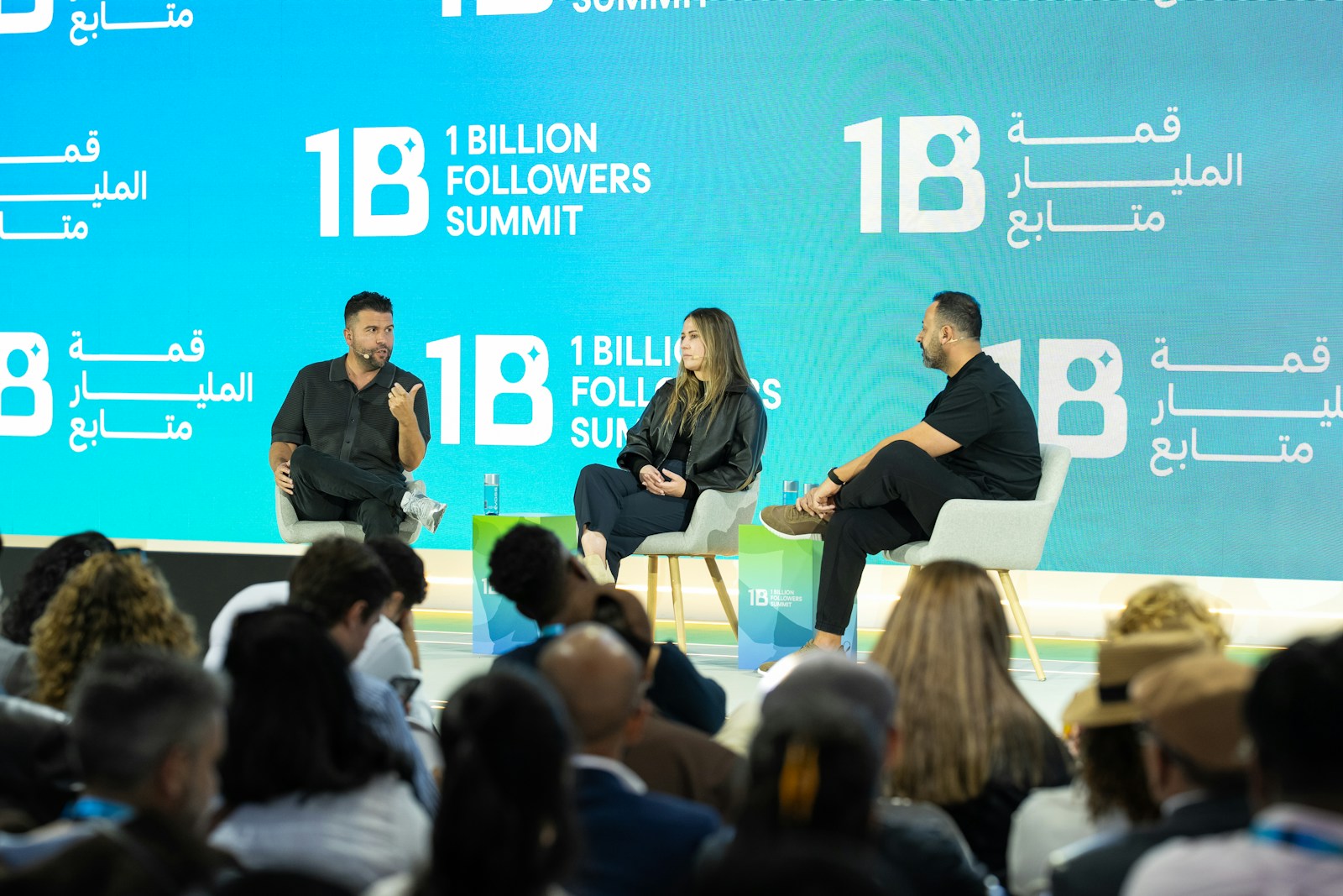 Speakers on stage at 1 billion followers summit